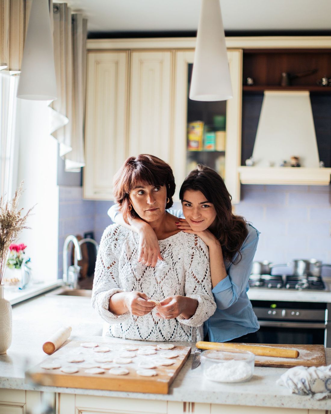 A mother and daughter spending time together at home